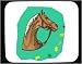 Mouse Pad with head, reins, horse, brown
