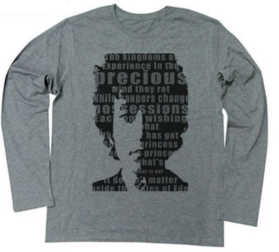 Rock Star Tシャツ かの偉大なアーティストボブ・ディランのグラフィックデザイン ロングスリーブ Ｔシャツ
