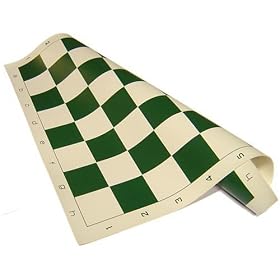 Click here to buy Chess Board - Standard Vinyl Roll-up in Green by ChessCentral.