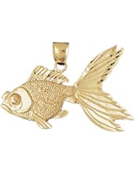 Dazzlers Solid 14k Gold Goldfish Charm Pendant Available in three colors from jewelsberry (weights: 5.1 grams only)