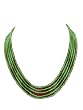 Fancy Womens Jewelry Green Crystal Beaded 5 Layer Strand Necklace