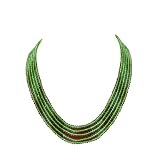 Fancy Womens Jewelry Green Crystal Beaded 5 Layer Strand Necklace