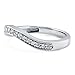 BERRICLE Sterling Silver Wedding Rings Pave Set Cubic Zirconia CZ Curved Half Eternity Ring for Women, Rhodium Plated Size 4-10