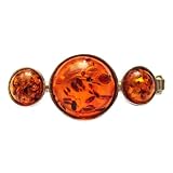 Baltic Honey Amber and Sterling Silver Tri-ball Eternity Pin