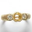 14K Yellow Gold Diamond Semimount