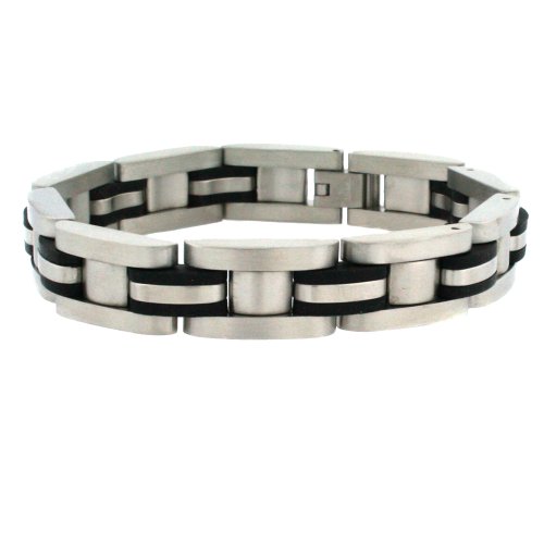 Bracelet Stainless Steel Link Black for Men By Bucasi SALE