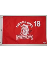 RETIEF GOOSEN Signed 2004 RED U.S. OPEN SHINNECOCK Hills FLAG Pga Golf - PSA/DNA Certified - Autographed Golf Equipment