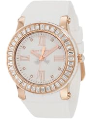 Juicy Couture Womens 1900886 Hrh White Embossed Jelly Strap Watch