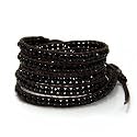 CHAN LUU[チャンルー] ラップ レザーブレスレット w/オニキス Brown [正規輸入品][ジュエリー][CHANLUU]