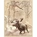 TIN SIGN NOSTALGIC ~ MOOSE IN A SNOW STORM BY PETERS
