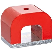 Red Cast Alnico 5 Bridge Magnet With Keeper, 1.77" Wide, 1.18" high, 1.18" Thick With 0.20" hole on top (Pack of 1)