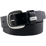 Fossil Leather Belt - C Buckle - BT2191001XL (Color: Black Size: X-Large)