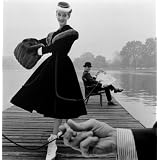 Skater in a Digby Morton fur trimmed velvet coat and city gent Michael Bentley in the background, photo John French (Print On Demand)