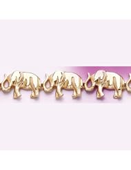Gold Bracelet Bracelet Elephant Link Bracelet High Polish 2-D