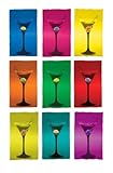 Martini Glasses-Pop Art, Graphic Poster Print, 24 by 36-Inch