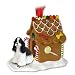 COCKER SPANIEL Dog Black and White NEW Resin GINGERBREAD HOUSE Christmas Ornament 15E