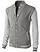H2H Mens Slim Fit Varsity Baseball Jacket GRAY US S/Asia M (CMOJA083)