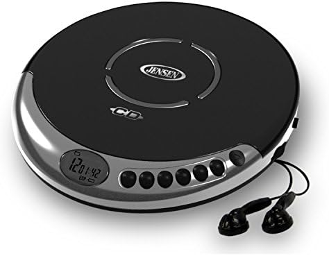 Jaras® Limited Edition Jensen Slim Personal CD Player System with LCD Display Bass Boost 60-second Anti Skip CD-R/RW Compatible & Ear-buds Gift Box