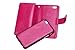 Valentoria iPhone 8Plus iPhone 7Plus Wallet Case, Leather Wallet Case Magnetic Detachable Slim Back Cover Card Holder Wrist Strap(iPhone 7 Plus, Hot Pink)