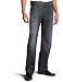 Vigoss Men's Leather Trim Back Pocket Jean, Med Wash, 31x32