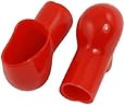 uxcell Smoking Pipe Style Battery Terminal Insulating Covers Boots Red 10 Pcs