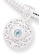 Blue Topaz Round Floral Pendant Blue Topaz Round Floral Pendant