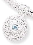 Blue Topaz Round Floral Pendant