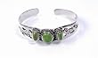 Silver Stone Bangle Bracelet, Size: 15mm