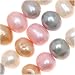 Pink Grey Gold White Potato Pearl Mix 8-10mm / 15.5 Inch Strand (1)