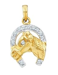 10KT Yellow Gold 0.11 CTW Diamond Ladies HORSE Pendant