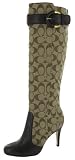 COACH Blane Womens Knee High Signature Leather Trim Boot Shoe