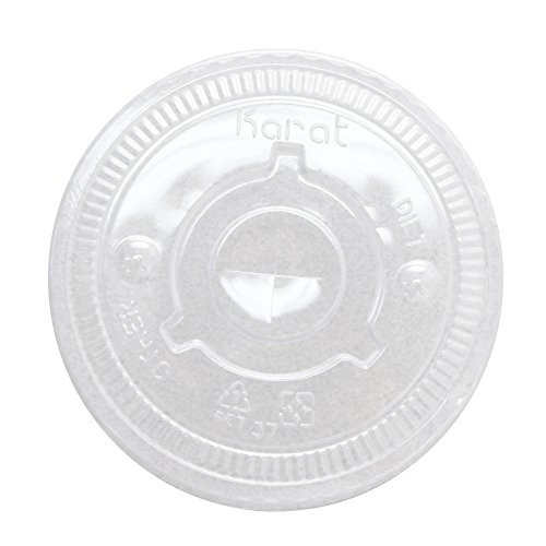 Lollicup C-KCL90 Karat PET Flat Lid, Fits 12 oz - 22 oz Paper Cold Cups (Pack of 1000)