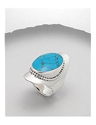 Turquoise (Sky Blue) Reconstructed stones Ring In 92.5 Sterling Silver