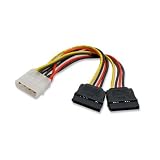 Syba SY-CAB40007 Molex 4 Pin to 2x 15 Pin SATA Power Cable (5.5 Inches)