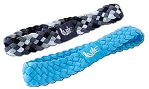 U-Are Active Headbands, 2 Pack Multi Color Braided Non-Slip Silicone Grip Headbands, Perfect for Running, Yoga and all Activities, Adult Size. (Neon Blue,Gray/White)