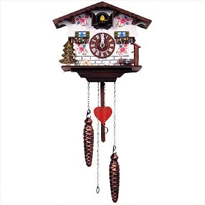 Battery Operated White Clock with Music