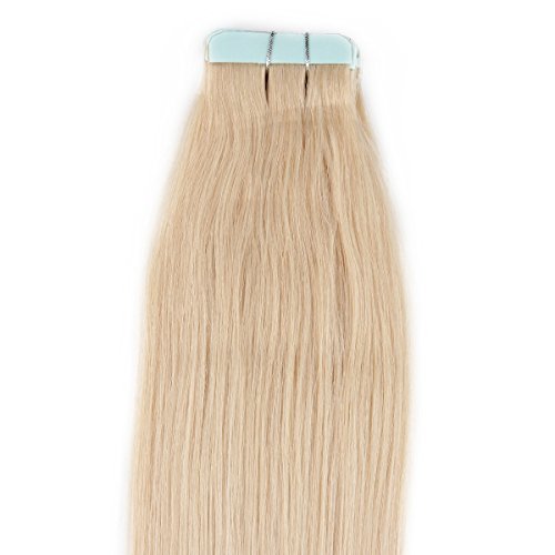 Beauty7 16-28 Inch Tape in Real Remy Human Hair Extensions #613 Bleach Blonde 30-50g 20 Pieces