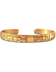 14K Yellow Gold Northwest Coast Native American Totem Bracelet. Made in USA.