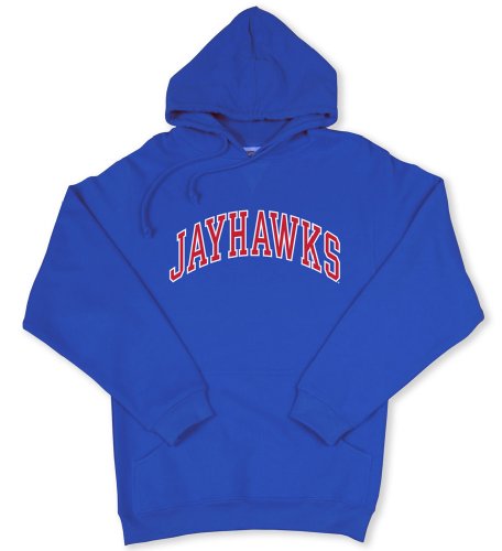 Kansas Jayhawks Classic Hooded Pullover Sweatshirt with Arch (Large, Royal)