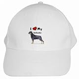 I Love My Rottweiler White Cap Hat