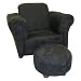 Baby : Trend Lab Stuffed Chair with Ottoman Children's in Solid Black Suede