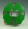 LUCKY SHAMROCK IRISH BOTTLE OPENER BELT BUCKLE