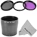 Essential Kit for CANON Powershot G7 G9 - Includes: Filter Kit (UV, Fluorescent, Polarizer) + Lens Adapter Tube + Premium MagicFiber Microfiber Cleaning Cloth