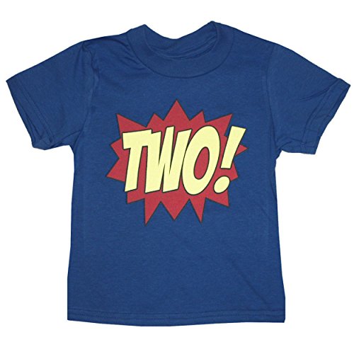 Happy Family Clothing Little Boys’ Superhero Second Birthday Kids T-Shirt (2/3 T, Navy)