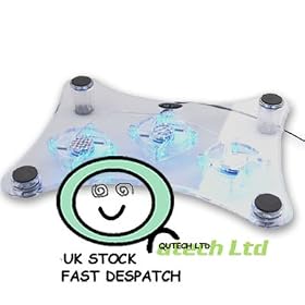 USB CRYSTAL 3 Fans Cooler Pad for Laptop, Notebook, Xbox