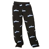 Review   / Hockey Wording Black Novelty Print Jersey cotton pants for lounging, sleep, sports. Unisex relaxed fit, available in 5 Adult sizes, exposed elastic waist