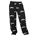 Hockey Wording Black Novelty Print Jersey cotton pants for lounging, sleep, sports. Unisex relaxed fit, available in 5 Adult sizes, exposed elastic waist