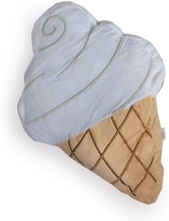 Ice Cream Cone Plush Pillow - White