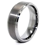 Blue Chip Unlimited - Unique 9mm Raised Center Satin Tungsten Ring Wedding Band Designer Fashion Engagement Ring (Size 6-17) (12.5)