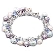 7.5 Inch Multicolor Cultured Freshwater Pearl & Austrian Crystal Toggle Bracelet